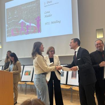 Preisverleihung Wettbewerb Weihnachtskarte