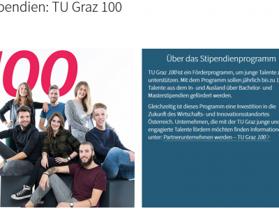 "TU Graz 100" Stipendium für Talente